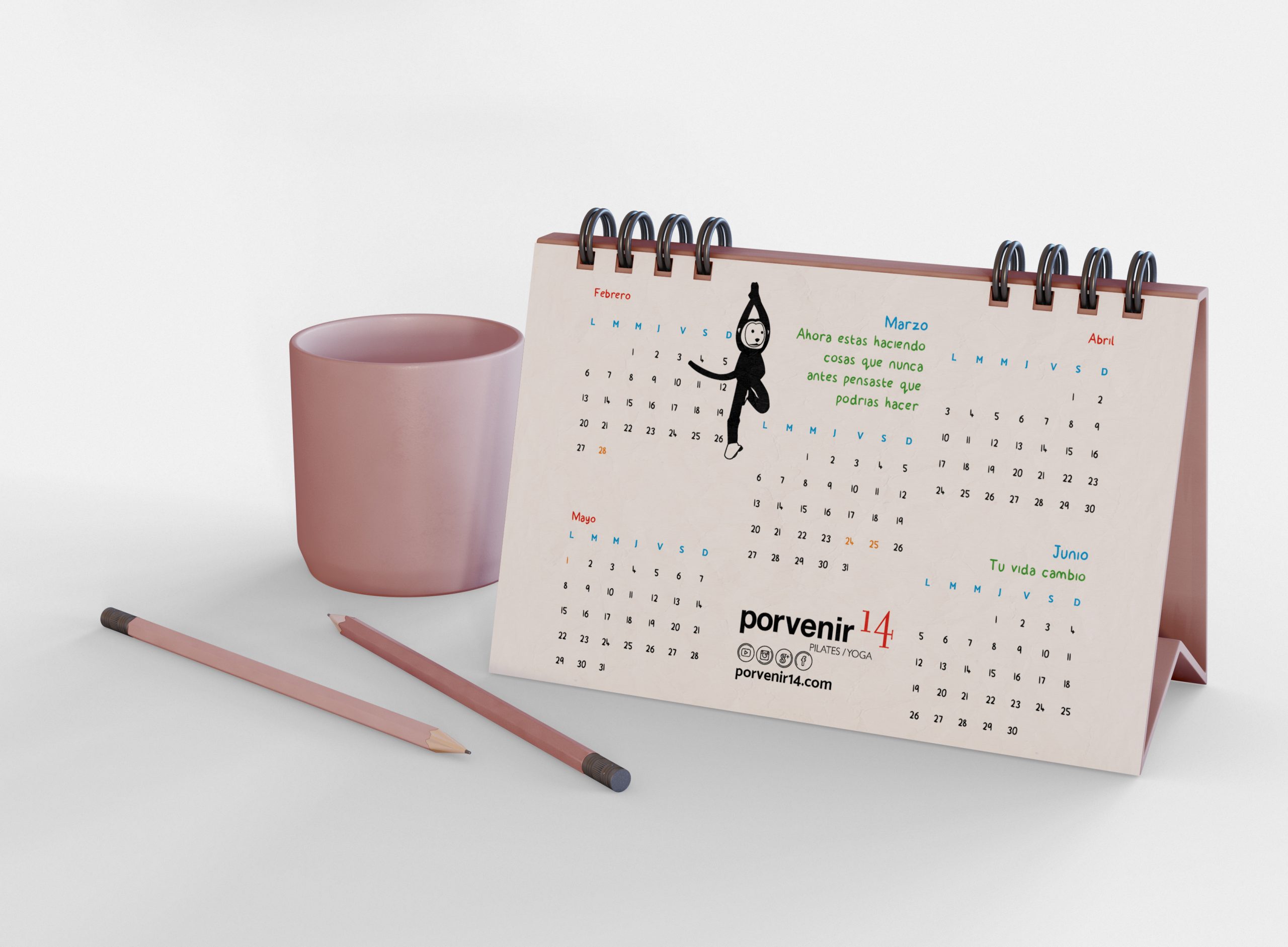 Calendario corporativo Yoga y Pilates, porvenir 14 by DSMK
